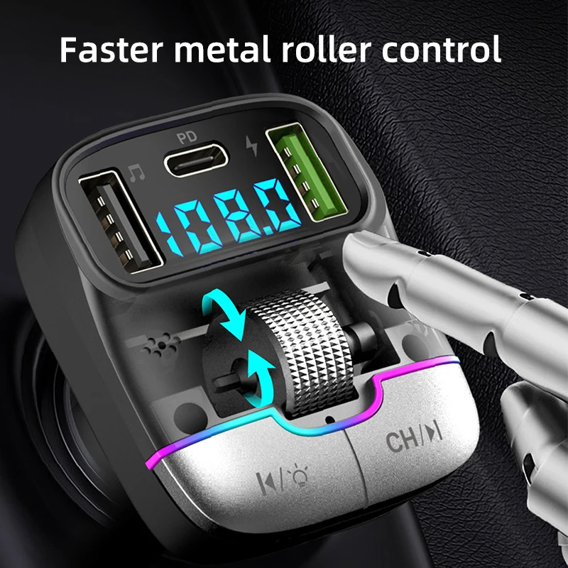 Xiaomi FM Absender Bluetooth 5.4 Freisprecheinrichtung Auto AUX Radio Modulator MP3 Spieler mit Schnellladeadapter Autozubehör
