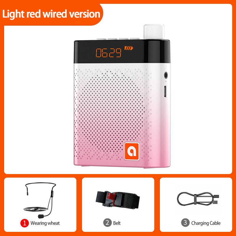 K6 Bluetooth Fm Radio Luidspreker Megafoon Luidspreker Voor Teaching Tour Guide Sales Promotion Microfoon Voice Versterker Booster: Gradient red