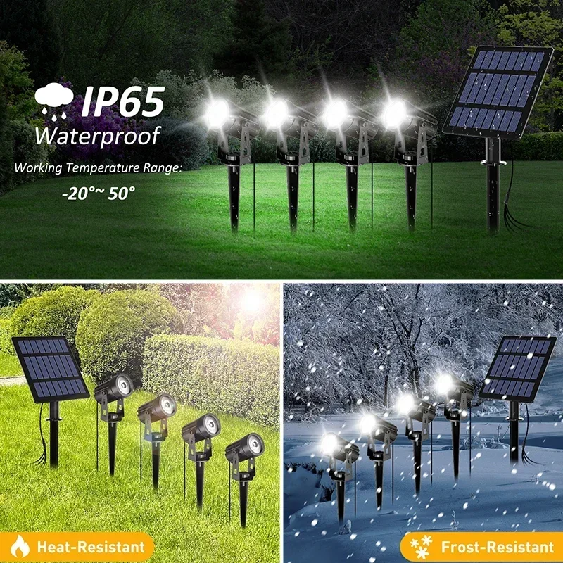 Nieuwste 3000k/6000k/ rgb led-lampen op zonne-energie, buitenspot op zonne-energie, tuinlamp op zonne-energie  ip65 waterdichte gazonlamp, wandlamp