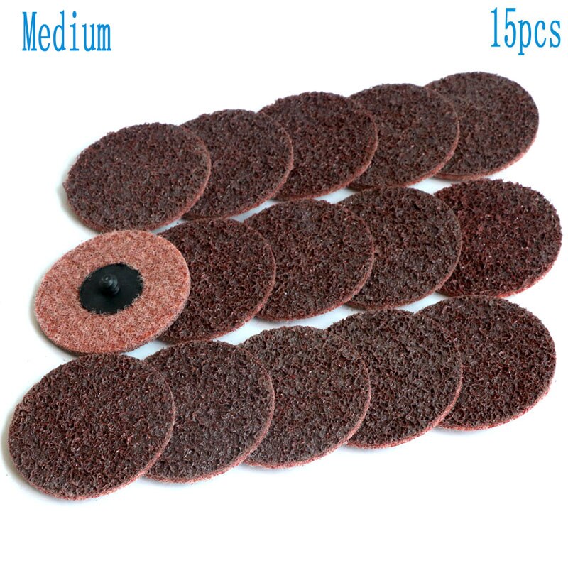 Yutnqin 3 Inch Roll Lock Oppervlak Polijsten Quick Change Disc Schuurpad 15 st 75mm Nylon Schuurpads voor Aangedreven Schuurmachine: Rood