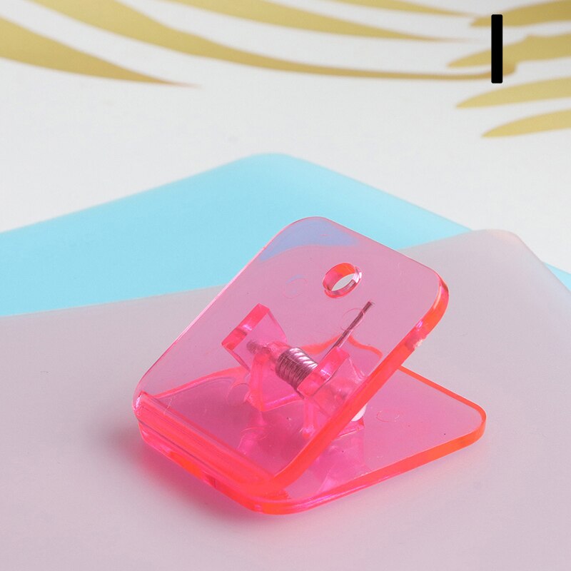 Multicolor Acrylic Clamp Paper Clips Ticket Holder Paper Documents Organizer Student School Office Supplies Bookmark Binder Clip: I