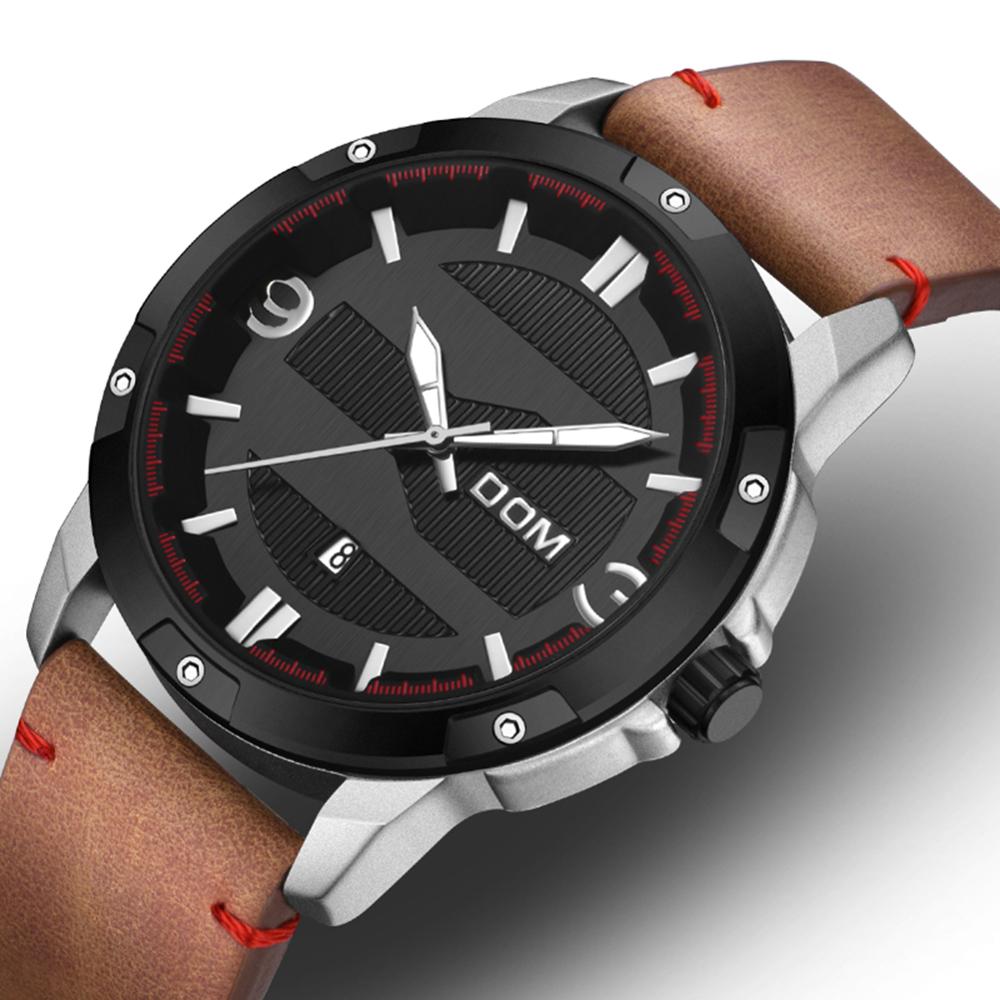 Dom Horloge Mannen Mode Sport Quartz Klok Heren Horloges Luxe Lederen Zaken Waterdicht Horloge Relogio Masculino M-1219