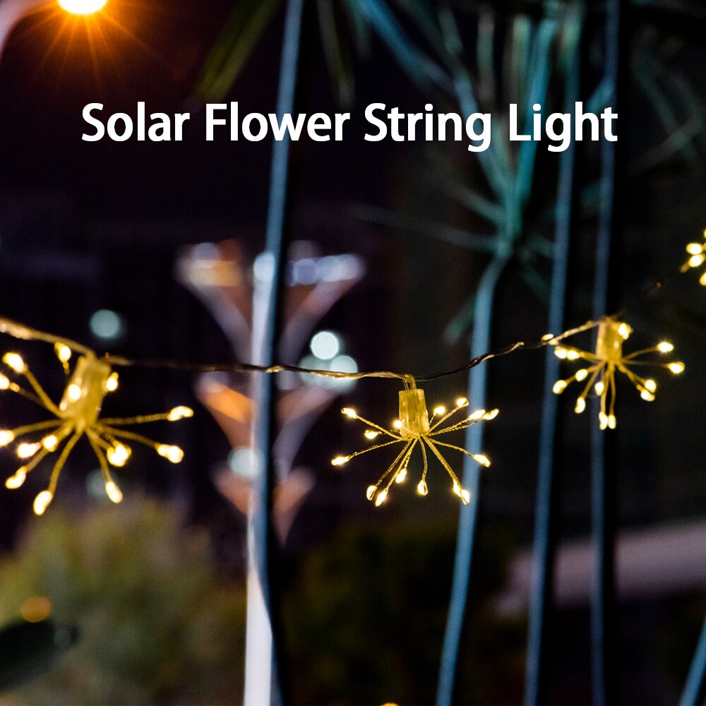 Solar LED Light Outdoor Garden Decoration String Lamp Solar Flower Lamps Garland Wedding Decor Fairy Lights For Garden