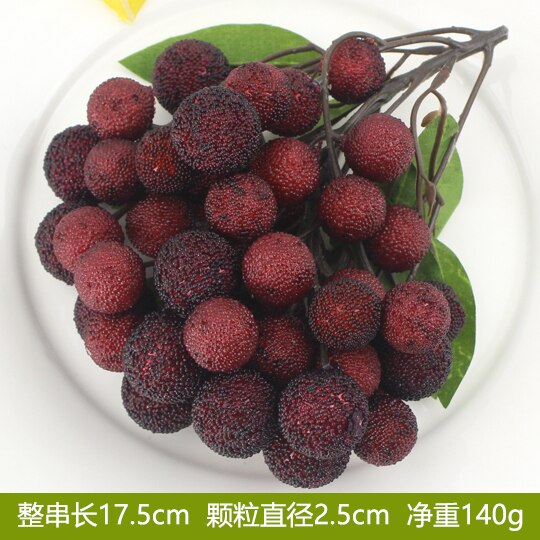 Artificial Decorations Fruits Simulation Litchi Longan Bayberry Orange String Tomatoes Model Party Decoration Miniatures Props: Light Green