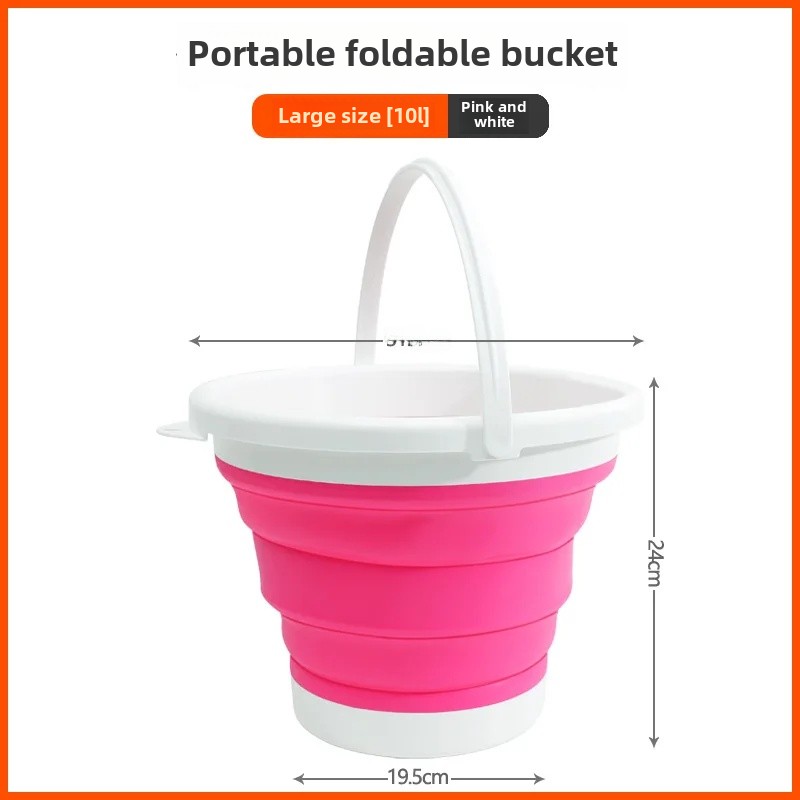 Portable Foldable Multi-Function Bucket Car Travel Fishing Pen Washing Basin Outdoor Use Collapsible Water Container Home Goods: Yellow