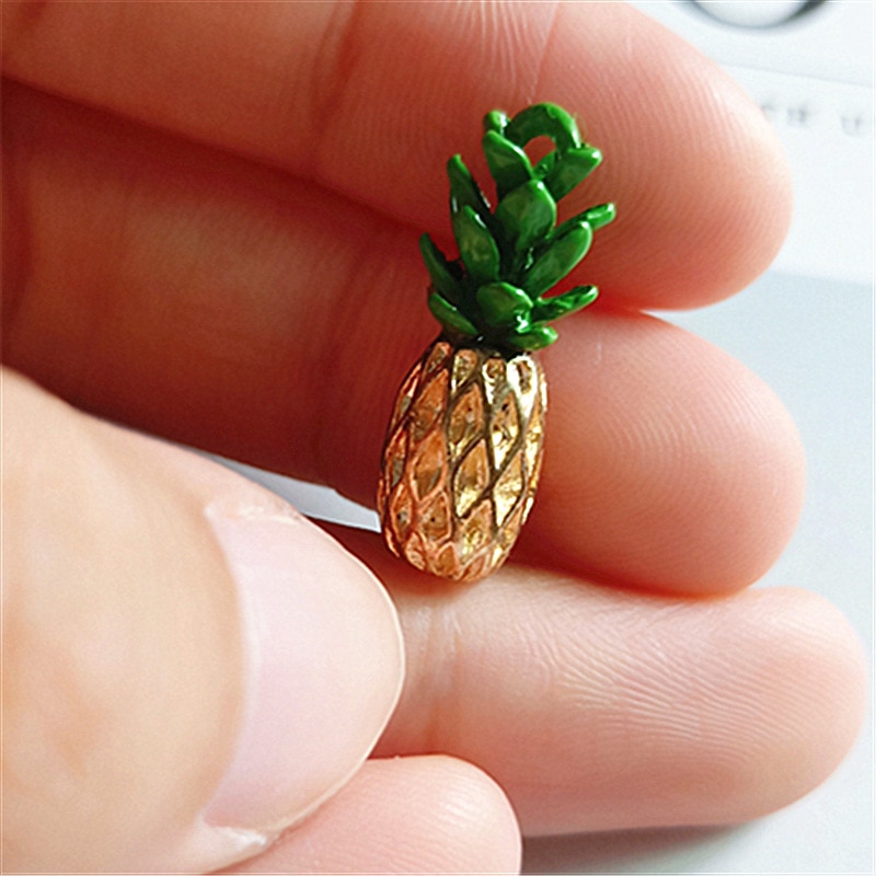 50pcs 19*24mm Gold Color Oil Pineapple Charm Pendant for DIY Handmade Women Jewelry Making