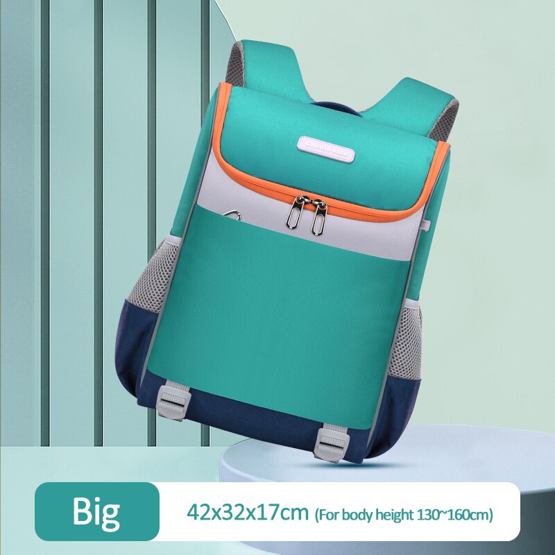 Crianças schoolimic ortopédico primária criança mochila infantil escola 6 12 12 anos meninos meninas mochila: Large Cyan
