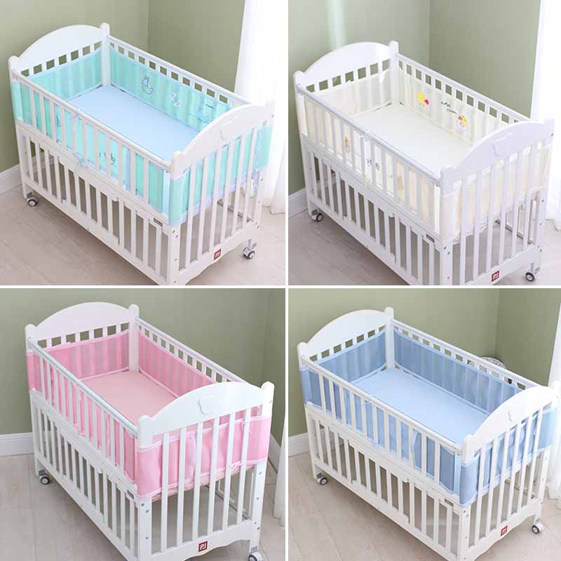 1 pçs berço amortecedor destacável malha respirável decoração do quarto bebê verão recém-nascidos crianças cama
