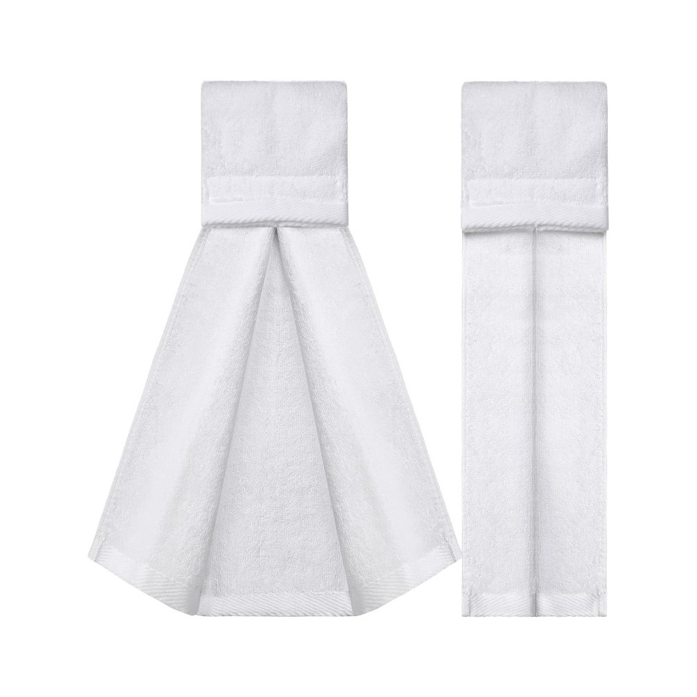 2 stück baumwoll-Sport-fußballhandtücher mit verschluss, schweißhandtücher für Sport, fitnessstudio, herren und damen (weiß)