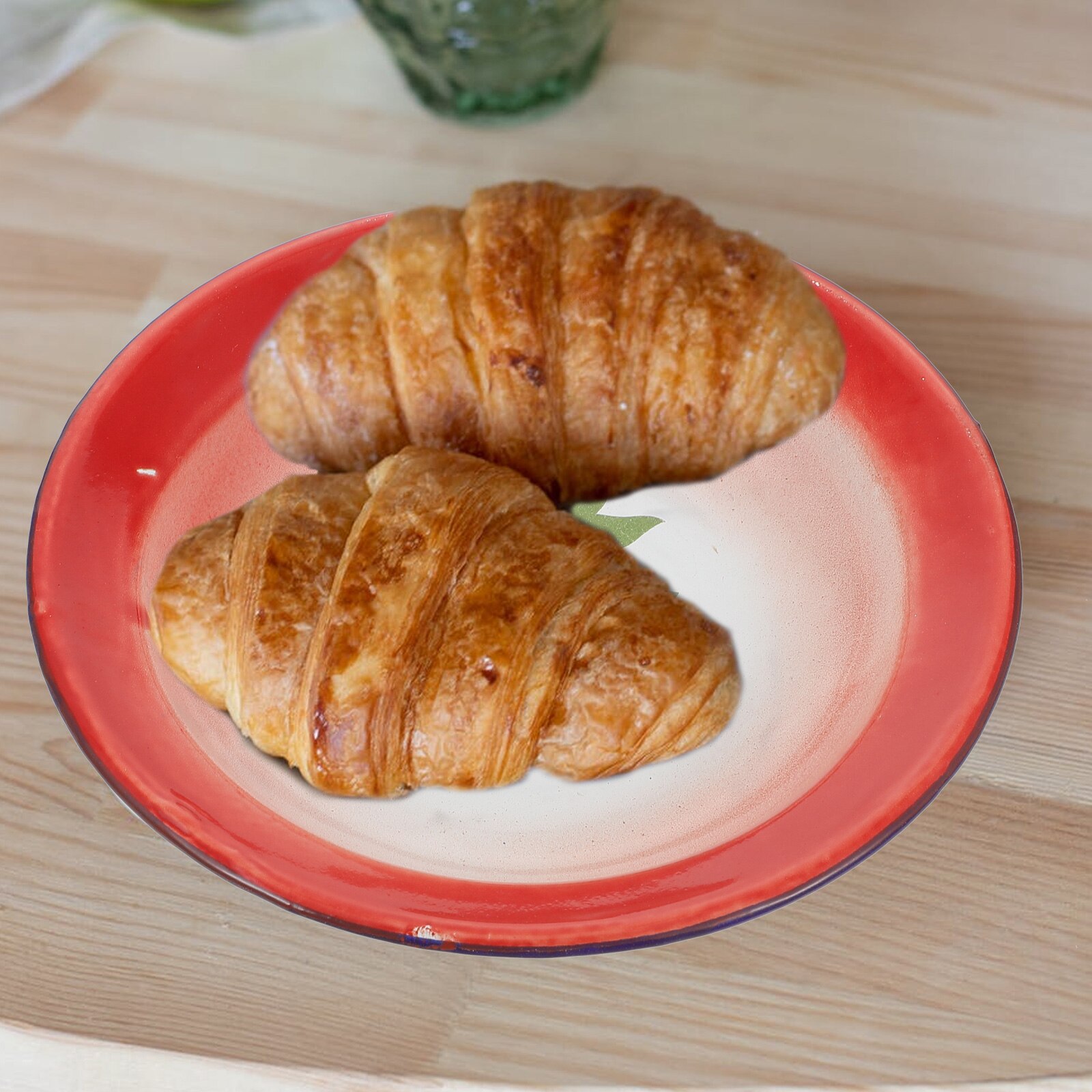 3pcs Iron Enamel Snack Plates Chinese Style Serving Plates Food Trays (Red)