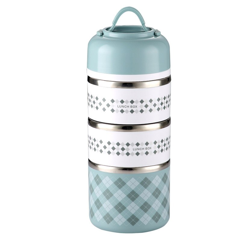 Japanse Thermos Lunchbox Voor Voedsel Container Draagbare Thermische Lunchbox Leuke Bento Lunchbox Lekvrij 2 3 Lagen: B-blue-3