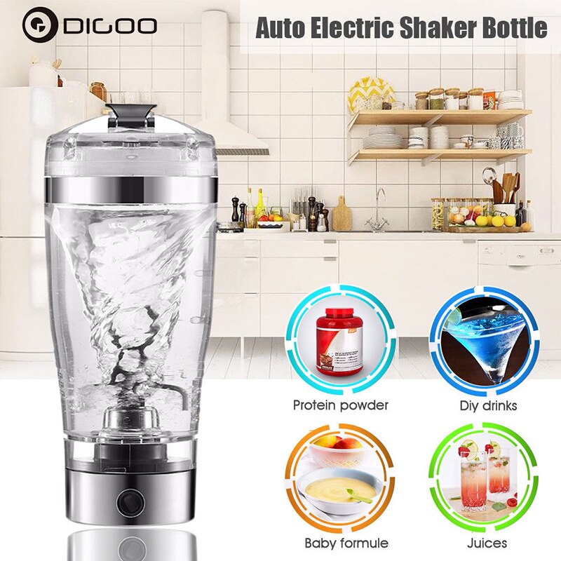 Portable Vortex Electric Protein Shaker Mixer Bottle Detachable Cup