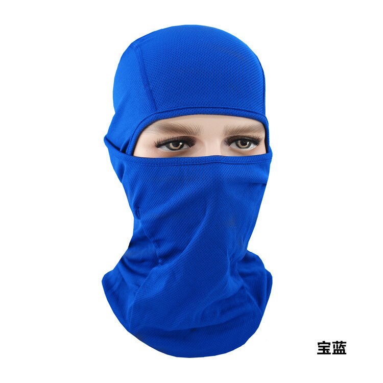 Lente Zomer Winddicht Ademend Balaclava Masker Goede Volledige Gezicht Ski Mask Mesh Stof Effen Kleur Balaclava: Blauw