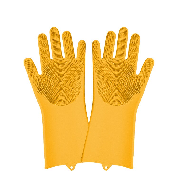 1 paar siliconen was handschoenen met borstel magische siliconen afwas handschoenen afwas voedsel schoonmaken gereedschap schrob handschoenen: Yl08-170g