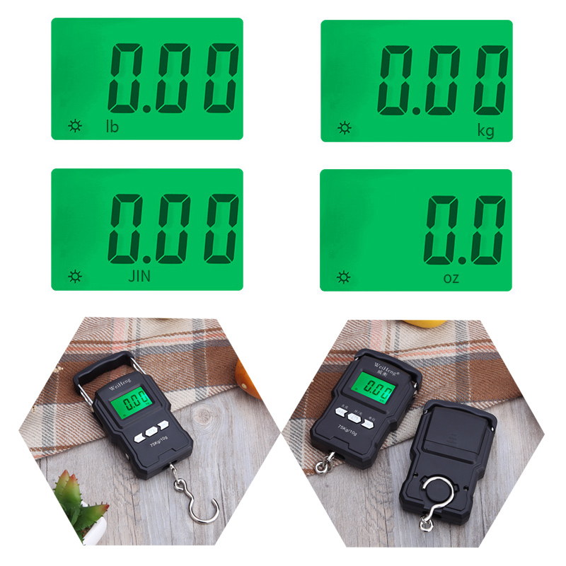 75kg/10g Digital Waage mit 100cm MaßBand Elektronische Gleichgewicht Hand Waagen für Angeln Gepäck Reise steelyard Gewicht Waage