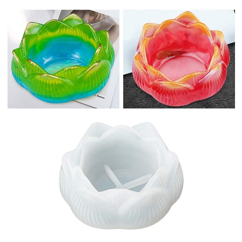 Lotus sieradendoos mal asbak maken siliconen hars mal, kandelaar epoxy mal voor het maken van sieraden hars mallen