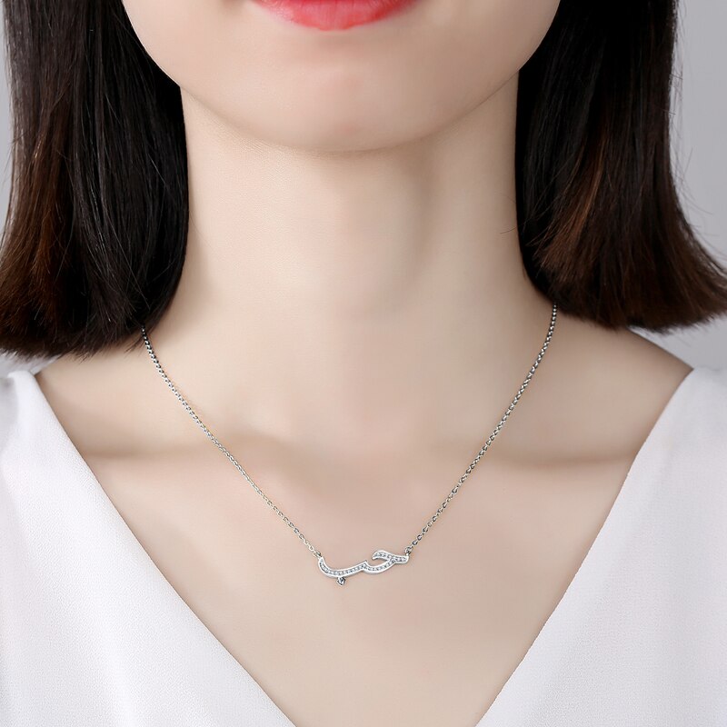 Tongzhe 925 Sterling Zilveren Ketting Voor Vrouwen Liefde Arabisch Vriendschap Cz Verklaring Hanger Ketting Engagement Sieraden