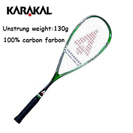 Äkta karakal squash racket 130g slc kolfibermaterial för squash sport träningsmatch spel för spelare elever raquete: Grön