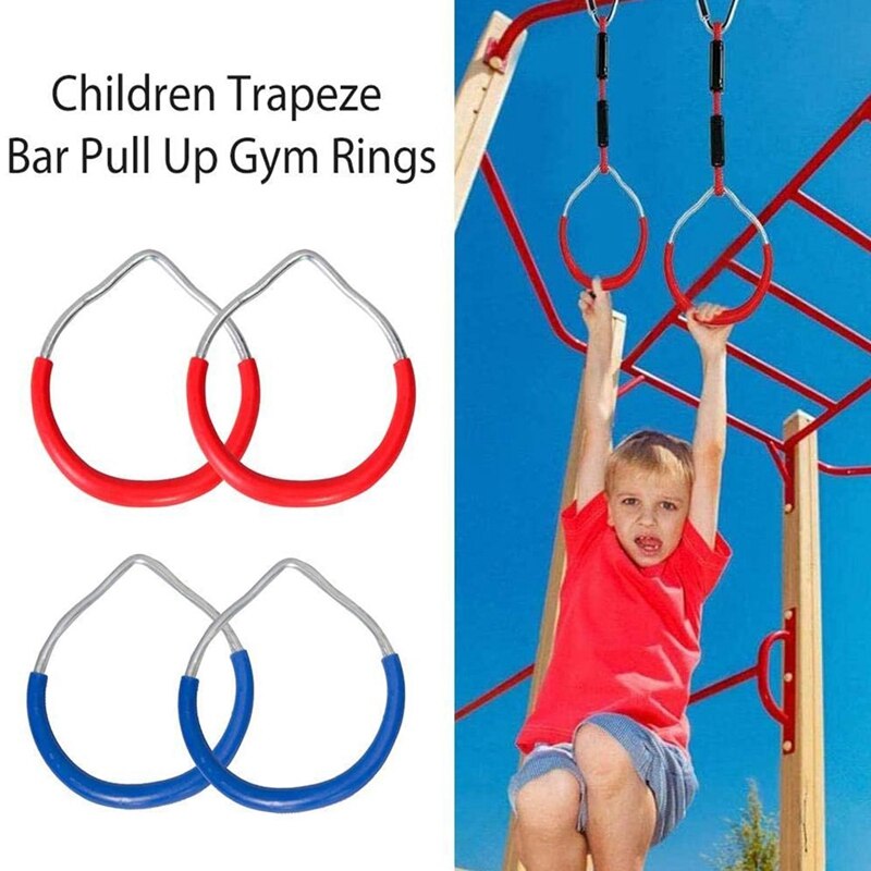 2 Pcs Swing Ring, Roterende Gymnastiek Staaf Voor Achtertuin, Ninja Ring, Kleur