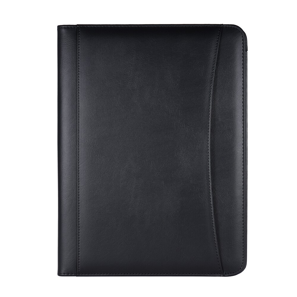 A4 PU Folder Bag Portfolio Padfolio Folder Document Case Leather Multifunctional Business Organizer with Business Card Holder
