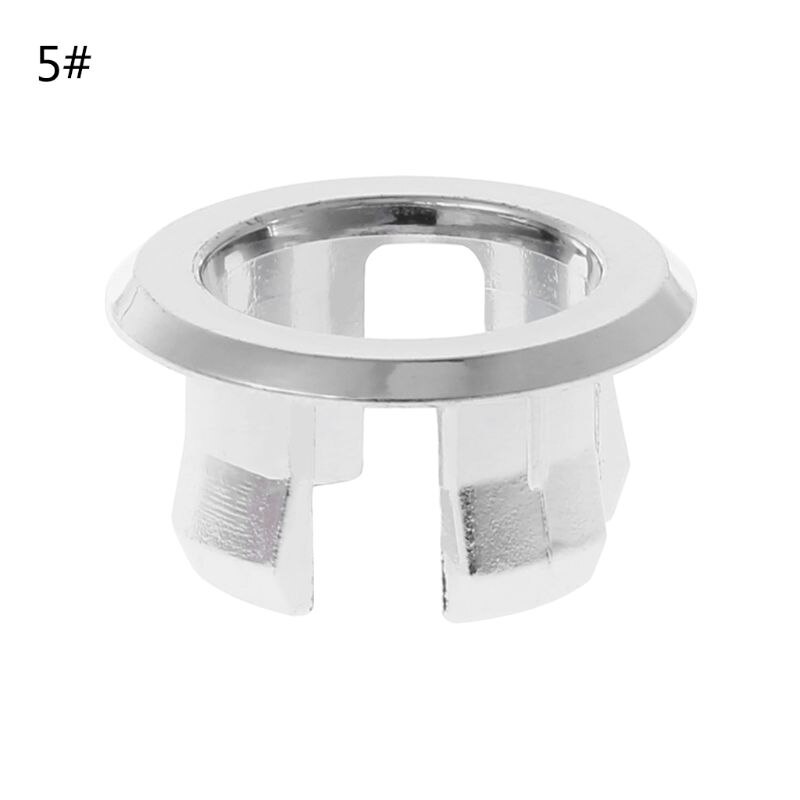 Bathroom Basin Sink Overflow Ring Six-foot Round Insert Chrome Hole Cover Cap Bathroom Accessories: 5