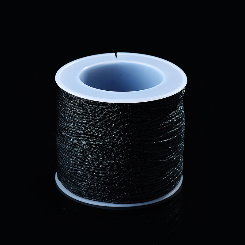 50Meters/Roll 0.8mm Neon Nylon Cord Thread Chinese Knot Macrame Cord Bracelet Braided String DIY Tassels Beading String Thread: black