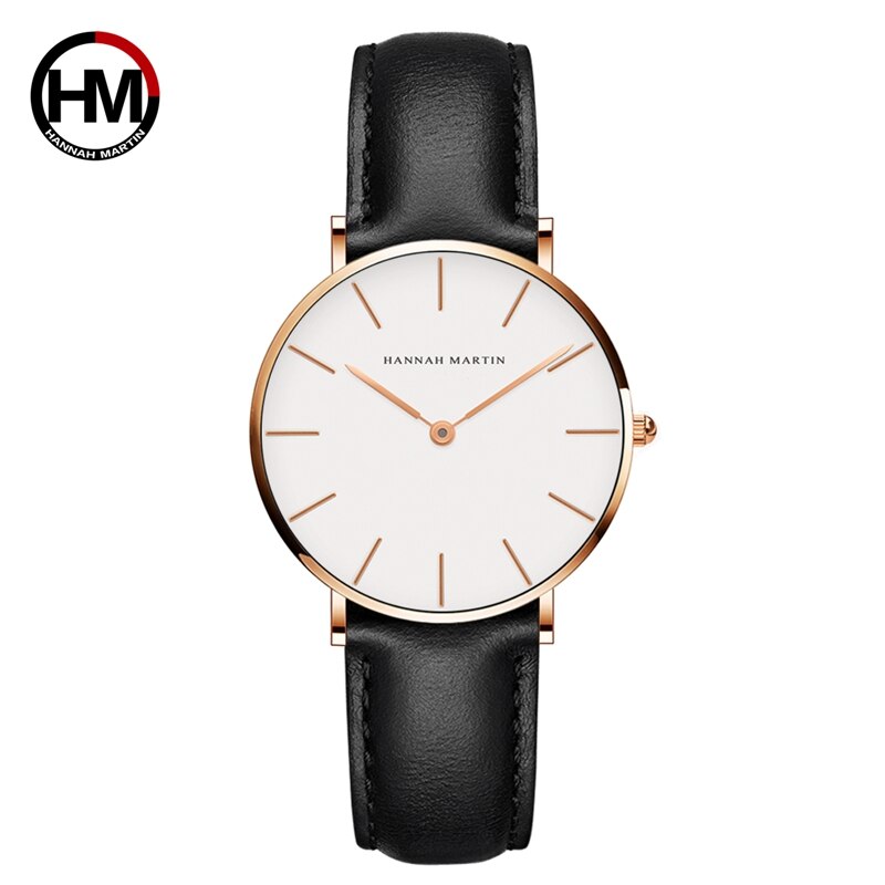 HANNAH MARTIN De Simple Japon Mouvement À Quartz Montre Bracelet En Cuir Nylon Horloge Femmes Analogique Montre-Bracelet Étanche: CB36FH