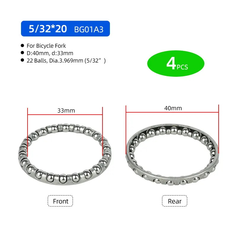 4 Stuks Fiets Kogellager Retainer Voor Trapas Crank Headset Vork Hub 1/4 1/8 3/8 3/16 5/16 5/32-Inch 5 Mm 6 Mm: green