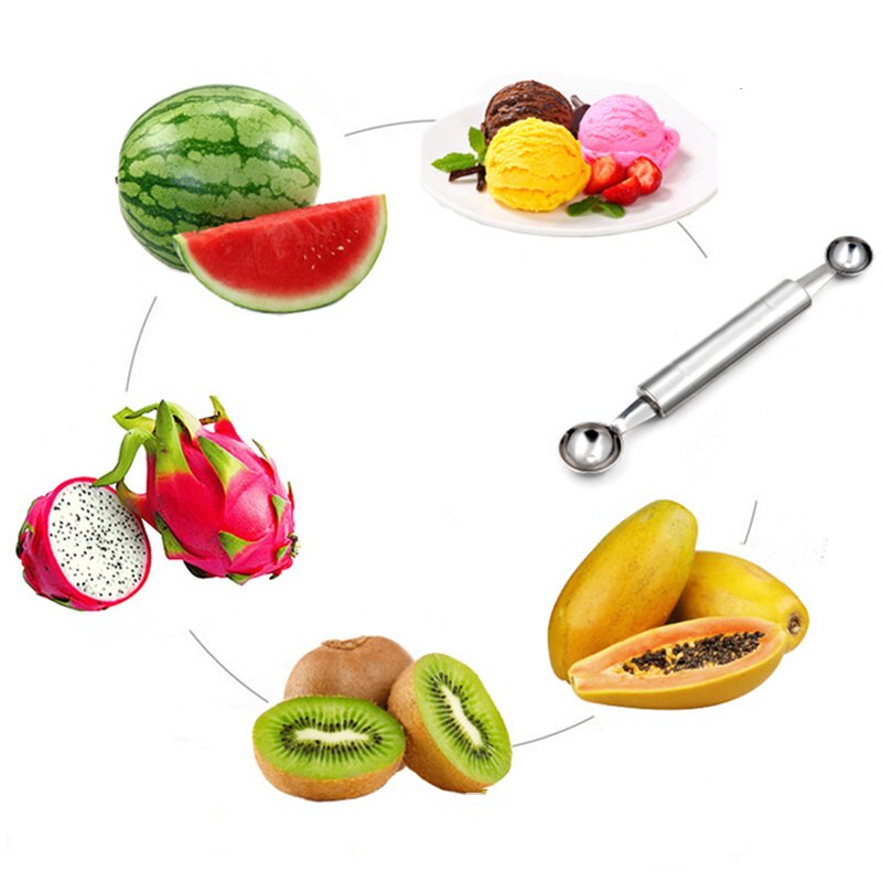 Fruktgrävare melon skopor ballers vattenmelon fruktkött grapefrukt sked snideri kniv urkärnor splittare rivjärn rivare fräs kök prylar