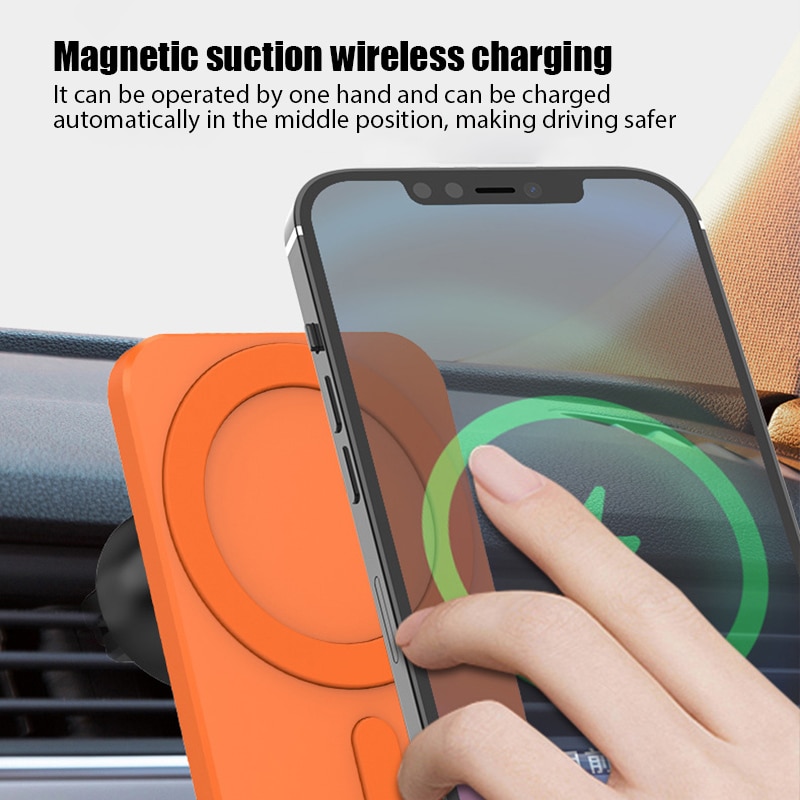 Magnetic 15W Wireless Charger Stand Wireless Charger with Phone Holder in Car for iPhone 12 Pro Max Mini Phone Charging Stand