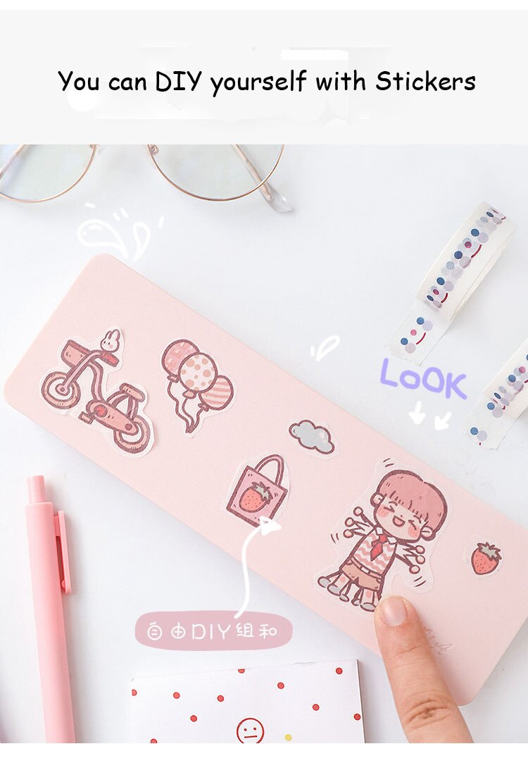 Stor kapacitet sød frostet blyantholder skrivebord arrangør opbevaringsboks kawaii penneholder skole kontor brevpapir æske