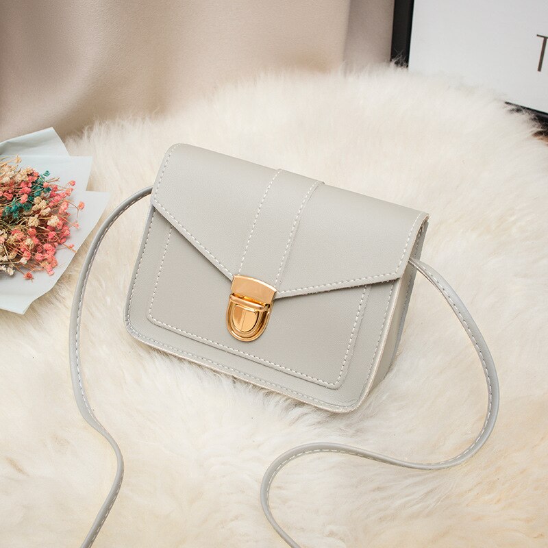 Neue Vertraglich Schloss Umhängetaschen für Frauen PU Leder Reine Farbe Schulter Taschen Weibliche Kleine Tote A182: 3