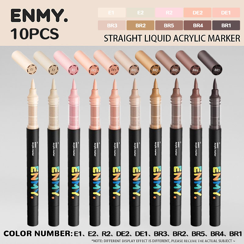 ENMY direct liquid soft-tip acrylic marker pen Large capacity student children's painting brush graffiti watercolor pen: WHITE