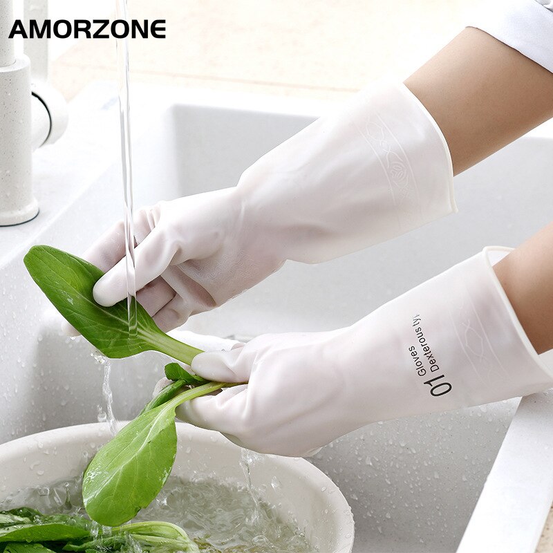 Køkken tilbehør køkken tilbehør husholdning hvid gummi opvask læderhandsker vandtæt holdbart håndværk tyndt