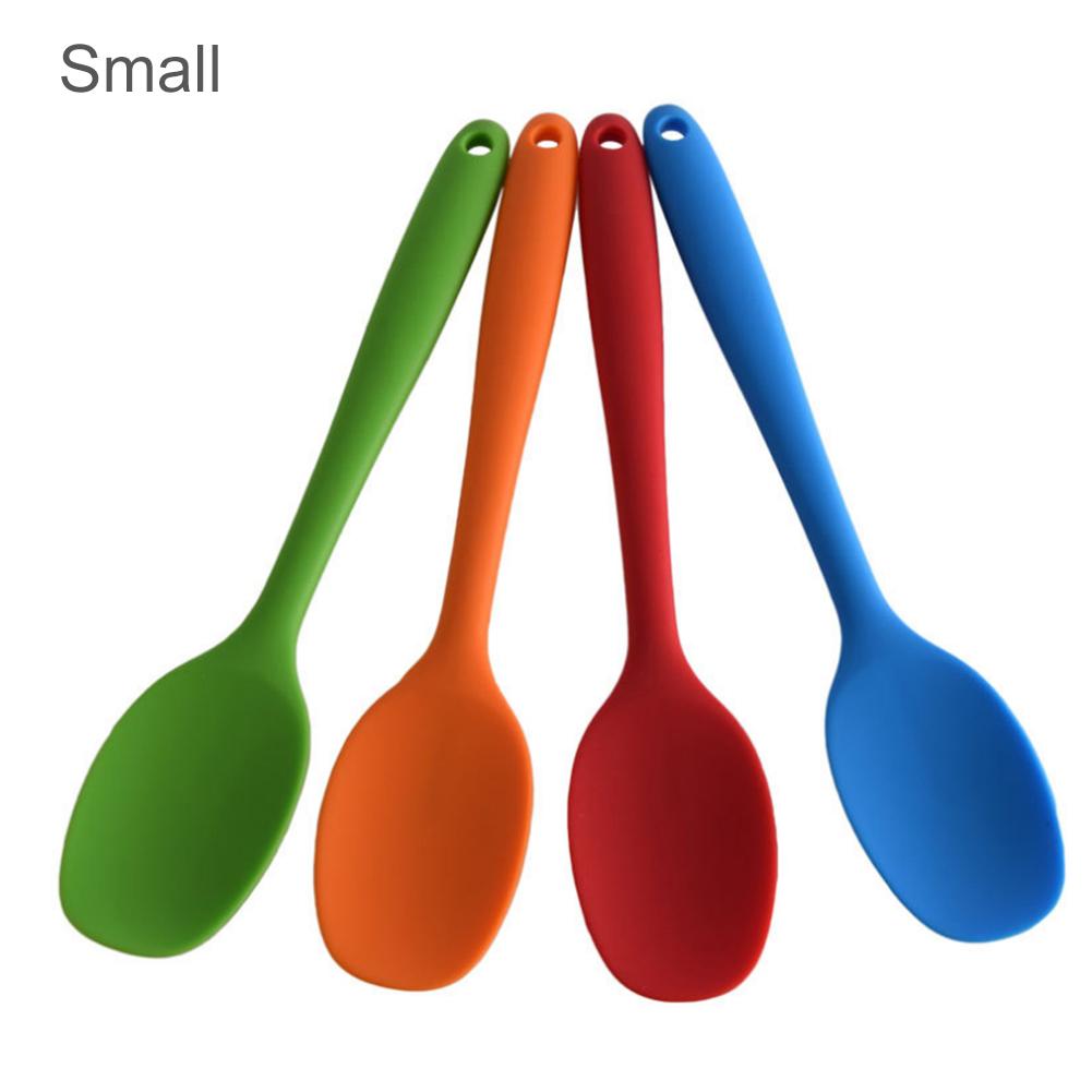 1 pièces gâteau beurre spatule Silicone cuillère mélange cuillère à manche Long ustensiles de cuisine vaisselle cuisine soupe cuillères mélangeur outils