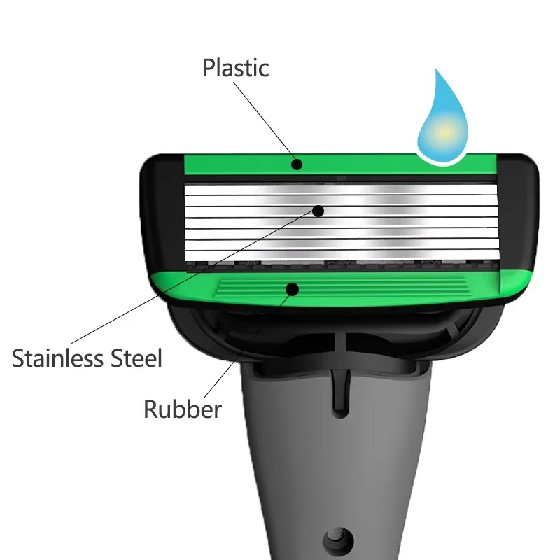 Manual Razor For Men 7-Layer Blade Shaving Knife with Replaceable Blades No Skin Damage Blades Shaver Hair Removal Knife