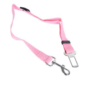 5 Kleuren Pet Veiligheidsgordels Hond Auto Veiligheidsharnas Terughoudendheid Lead Leash Reizen Clip: Roze