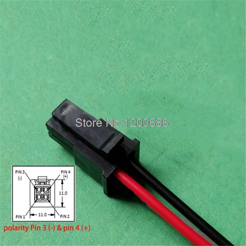 100CM 22AWG Molex/P/N 43025-0400 Molex de 4 pines Micro-Fit 3,0, cable de 20 cm de largo arnés de cable y la polaridad Pin 3 (-) Pin 4 (+)