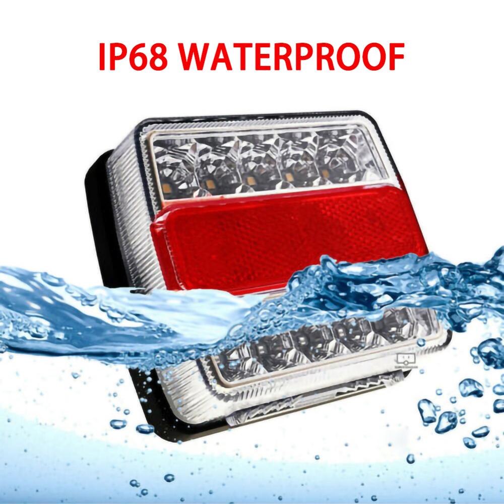 2 pièces arrière LED Submersible remorque feux arrière Kit bateau marqueur camion étanche universel 12V 16LED campeurs remorque feux arrière