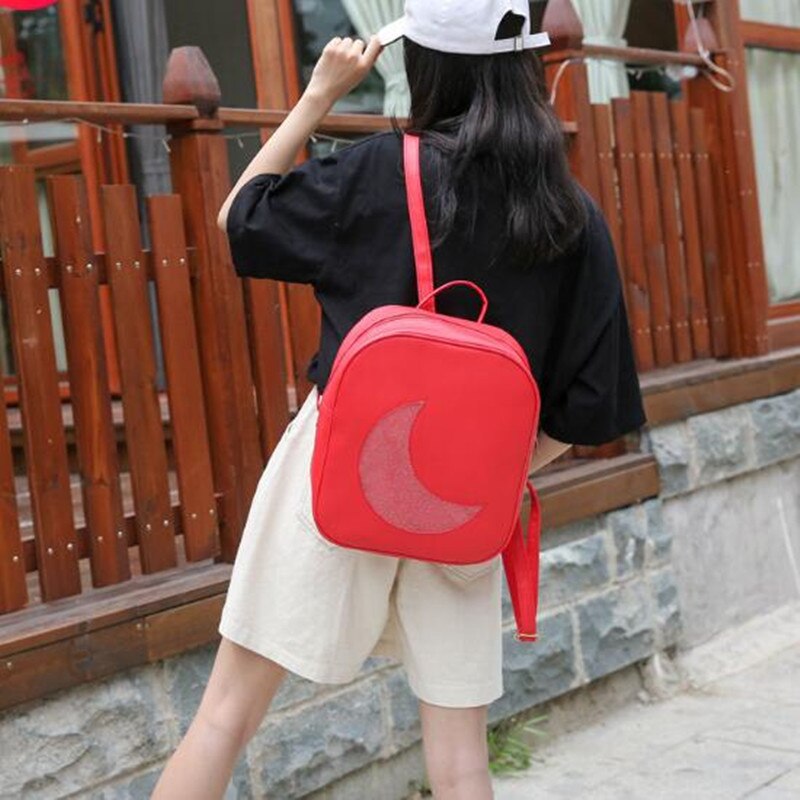 Ita – sac à dos en forme de lune avec fenêtre transparente pour enfant, cartable pour fille