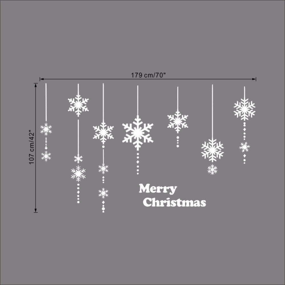 Merry Christmas Snowflake Wall Decals Living Room Background Wall stickers Window Decoration Glass Stickers Vinyl Murals M09