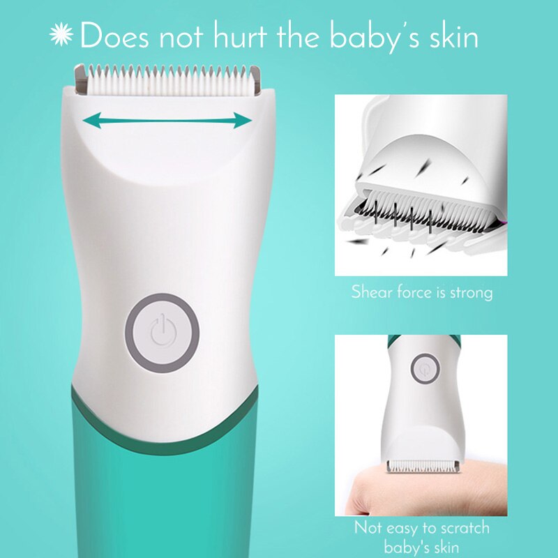 Baby Kids Hair Clipper Electric Hair Trimmer With 3 Guide Combs Echargeable Waterproof Cordless Haircut Kit For Infants