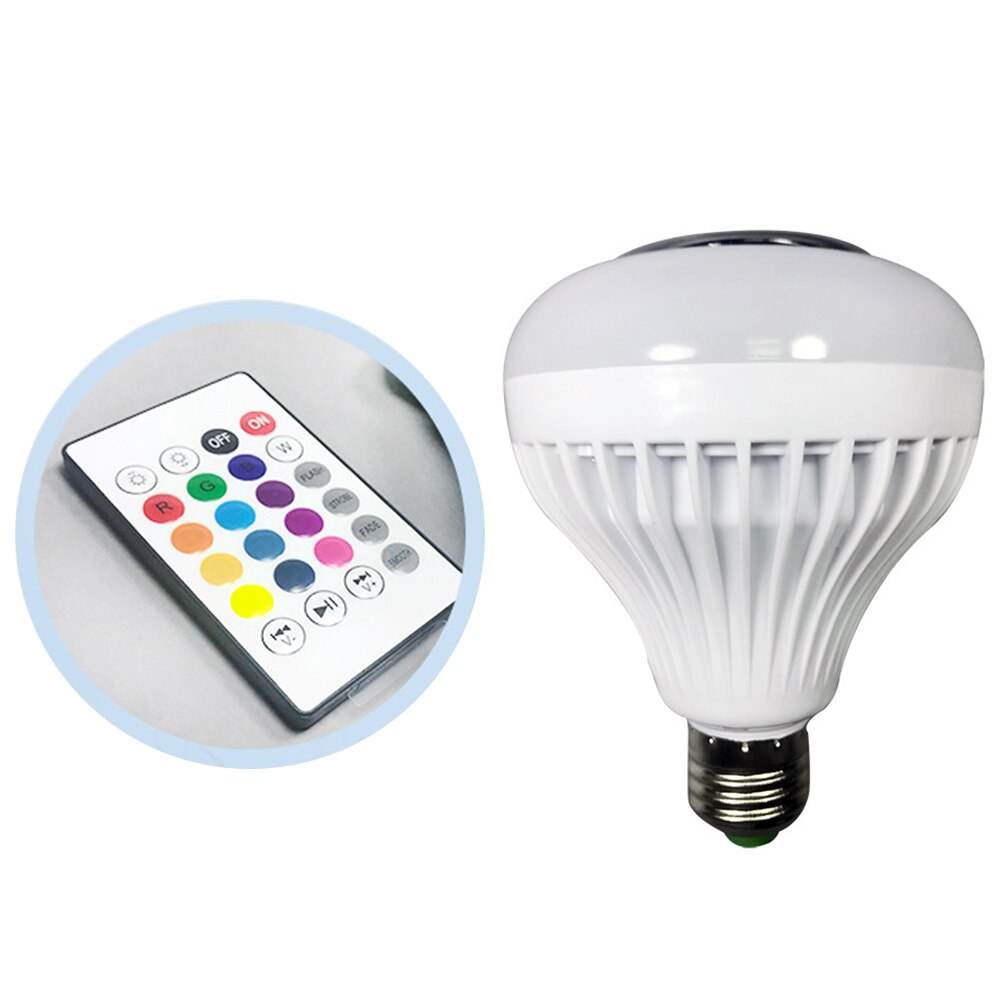 RGB LED Lamp LED Lamp Draadloze Bluetooth Speaker Muziek AC 220V Dimbare RGBW met 24 Toetsen Afstandsbediening 12W