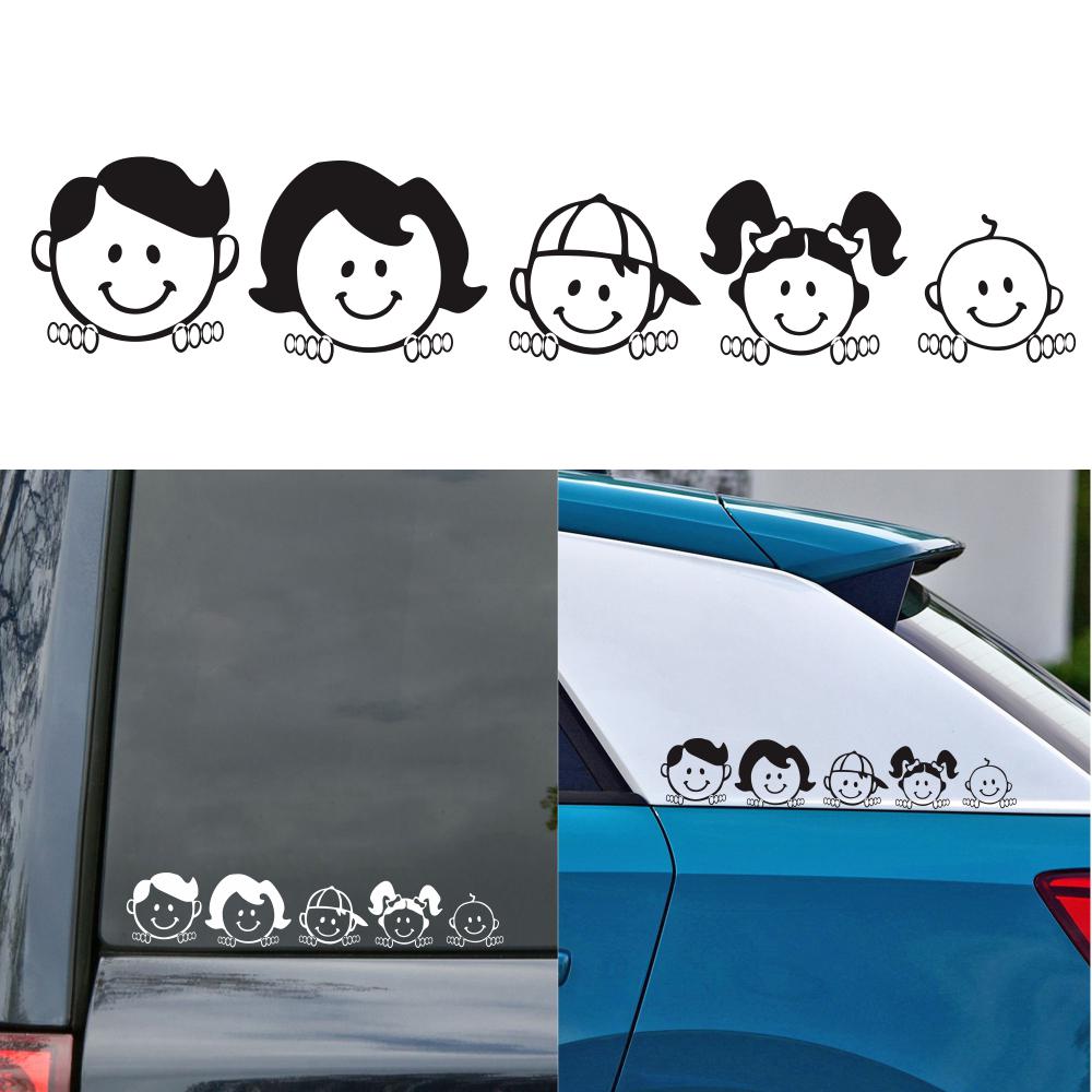 Dishykooker 5 x 25 cm lykkelig familie mønster kunst vinyl klistermærke bil stil mærkat bil tilbehør