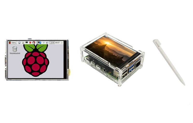 Raspberry Pi 4 LCD Display 3.5 inch Touch Screen with Acrylic Case Clear case for RPI 4 Model B: LCD Case with Pen