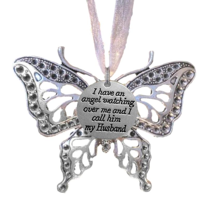 Colgante de aleación con memoria de mariposa, adorno de recuerdo con imagen de mariposa, de Decoración de cumpleaños, familia conmemorativa: MULTI