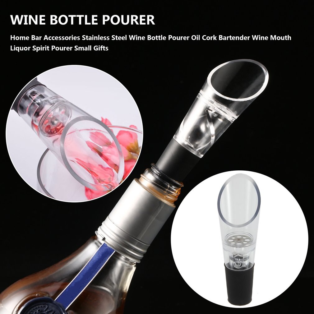 Mini Acryl Roestvrij Wijn Rode Wijn Beluchter Quick 360 Graden Roterende Wijn Schenker Decanter Cap Voor Flessen Bar Accessoires