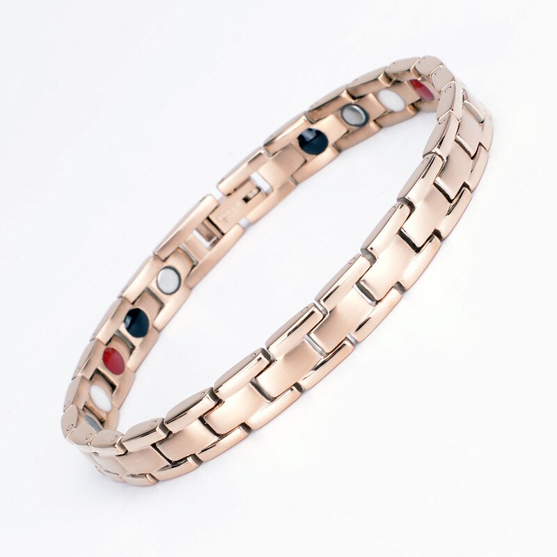 Energieheilungsarmband aus titanstahl, magnettherapie-Armbinde aus Germanium für damen und herren: RoséGold