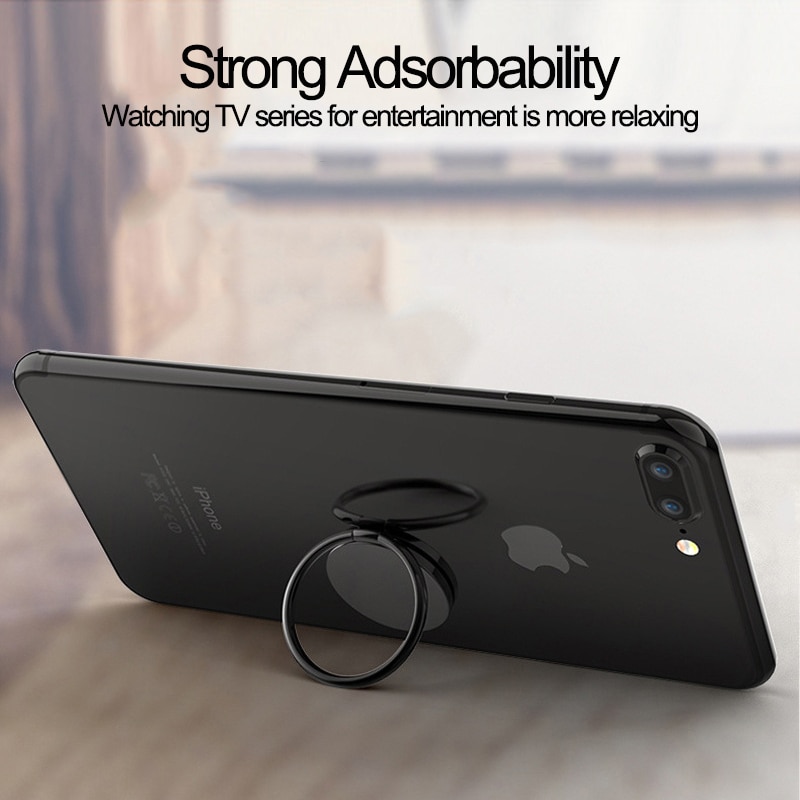 Magnetic rotabl mobile phone holder stand for iPhone Samsung Car Metal finger ring phone stand bracket car phone holder bracket