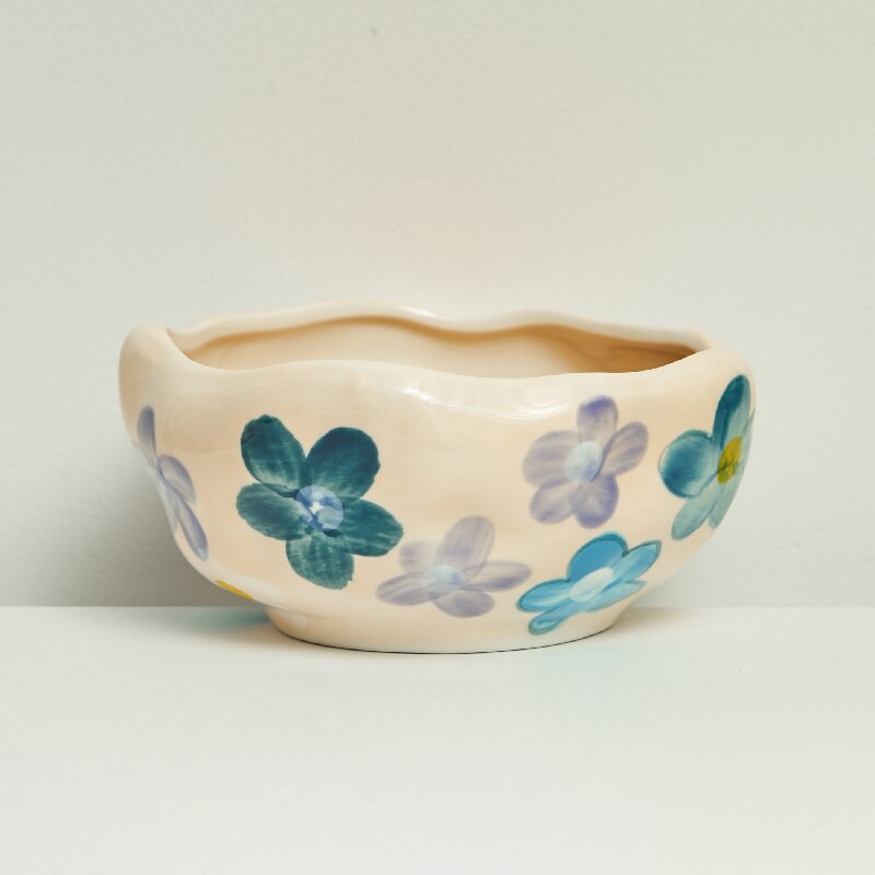 Tasse à café en céramique de Style coréen, motif de fleurs peintes à la main, petit déjeuner, tasse à lait: Bowl D